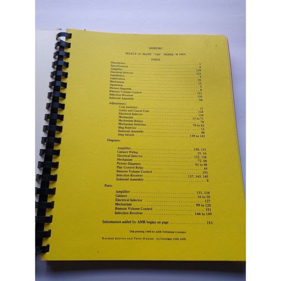 Seeburg Model Select-o-matic 100 Jukebox Operation Service Repair Parts Manual - Picture 3 of 5